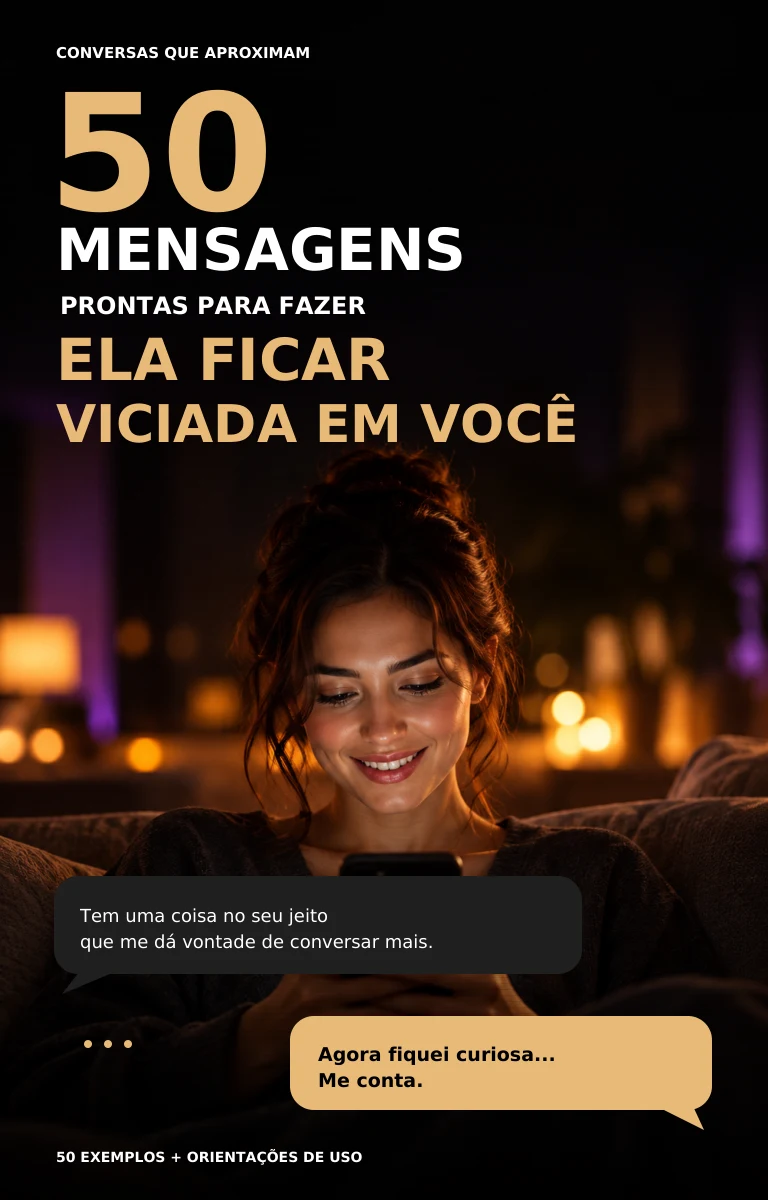Capa do eBook 50 mensagens prontas para fazer ELA ficar viciada em você